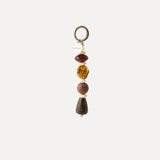 BEADED CHARM - Brown & Caramel and Polka Wood