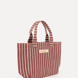 Micro Tote - MERLOT STRIPE